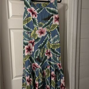 Tropical Floral Sleeveless Dress